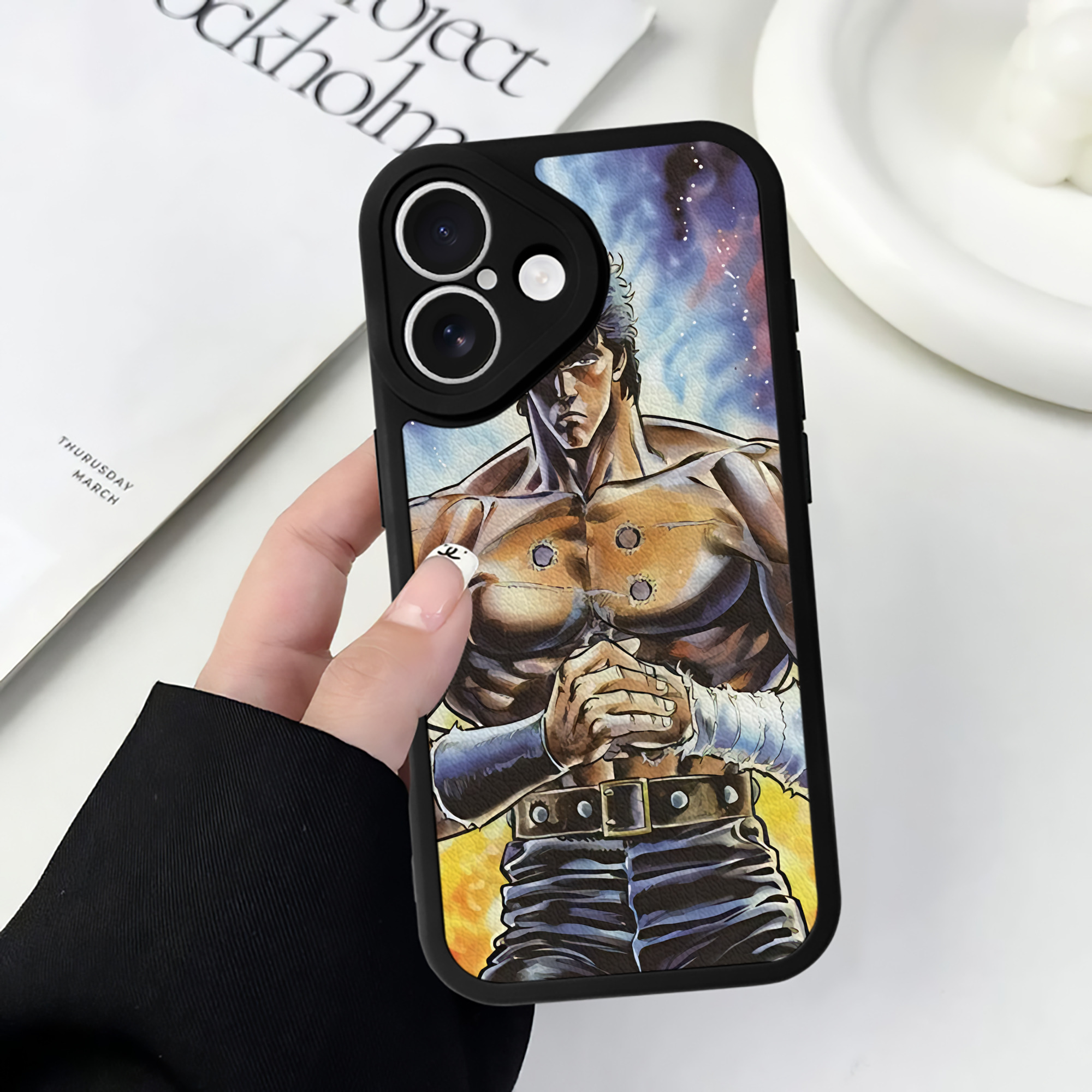 （画像用） 北斗の拳 Fist of the North Star 【iPhone 16シリーズ対応】シリコンスマホケース（レザー調） 材質：シリコン